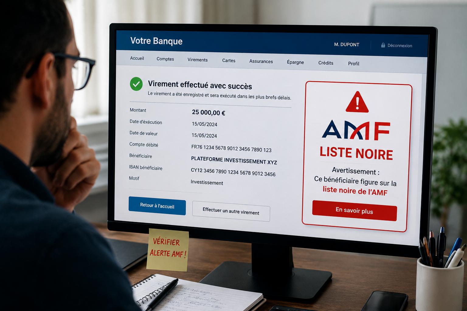 ARNAQUES AUX INVESTISSEMENTS : LA BANQUE RESPONSABLE EN CAS DE SOCIETE INSCRITE SUR LA LISTE NOIRE DE L’AMF
